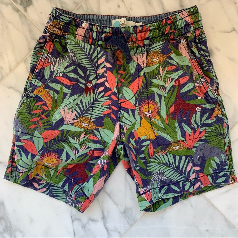 Mini Boden Jungle Print Linen Shorts